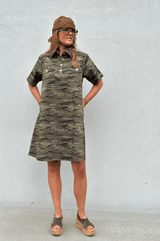 Gaspar Nice Camo Dress Green