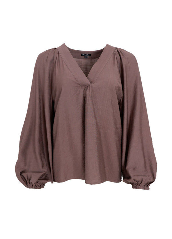 Black Colour Luisa raglan blouse tobacco