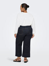 Only Carmakoma Willy wide croped dark blue denim
