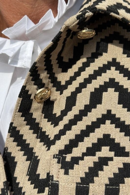 Gaspar  Stockholm jaquard shirt/jacket dark sand