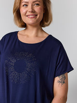 Gozzip Gitte t-shirt with stones navy
