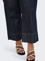 Only Carmakoma Willy wide croped dark blue denim
