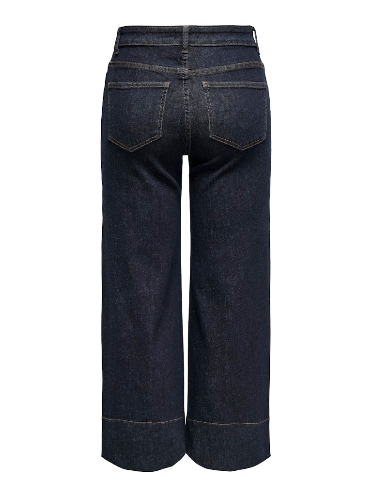 Only Carmakoma Willy wide croped dark blue denim