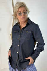 Gaspar Lyon shirt dark denim blue