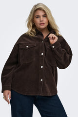Only Carmakoma Tiggy cord shacket Ganache brown