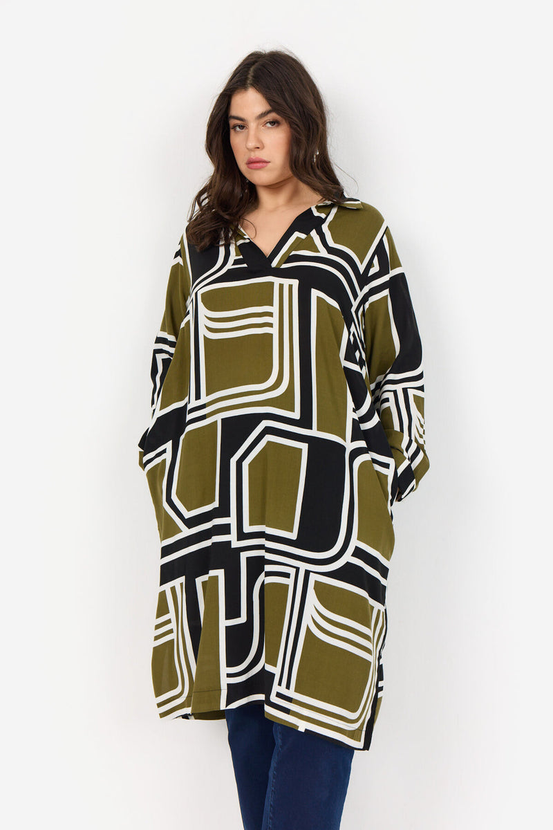 Wasabi Dress Natalie Army/Black