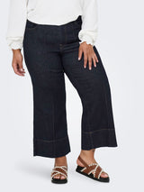 Only Carmakoma Willy wide croped dark blue denim