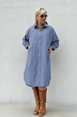 Gaspar Malmø skjortekjole blue