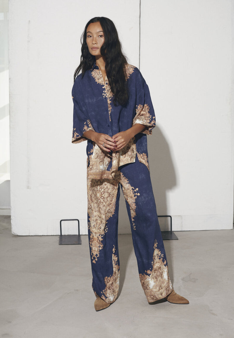 Love & Divine  new paisley shirt blue