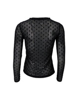 Black Colour Jennie dotted mesh blouse black
