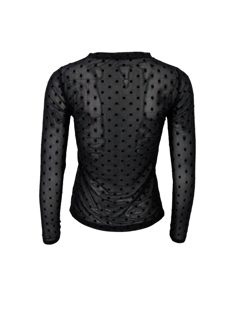 Black Colour Jennie dotted mesh blouse black