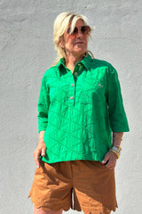 Gaspar Porto broderi anglaise blouse  green