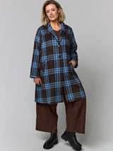 Gozzip Huld coat blue brown checks