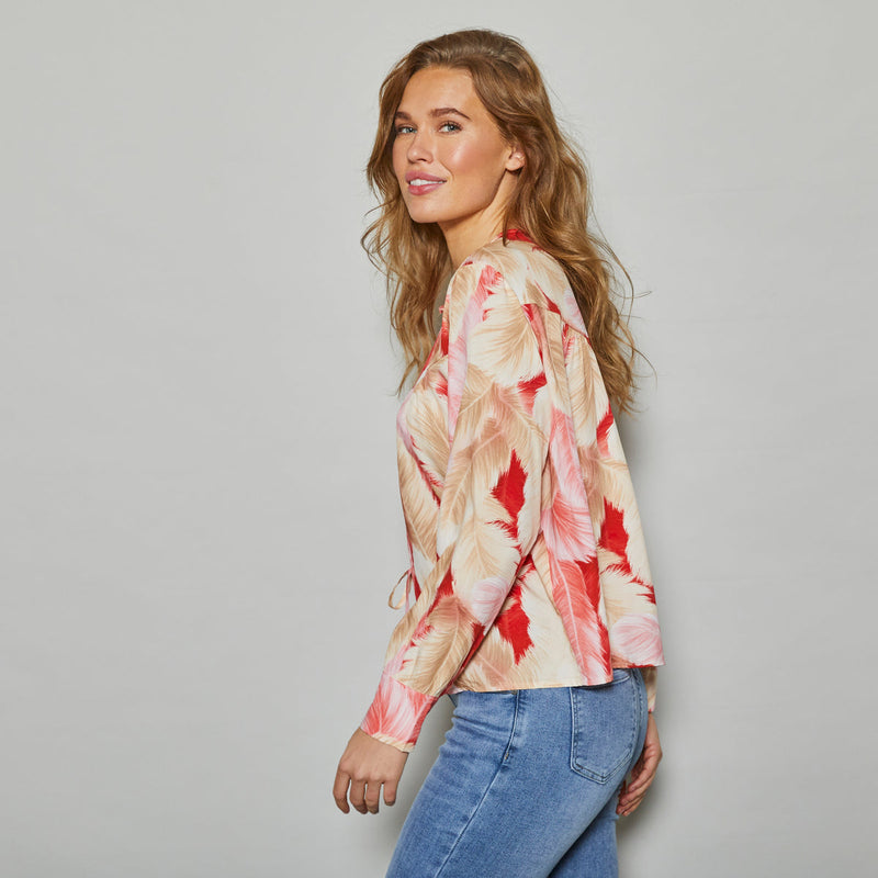 Allweek Genete shirt rose, pink, red, sand print