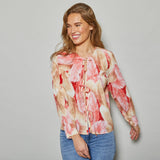 Allweek Genete shirt rose, pink, red, sand print