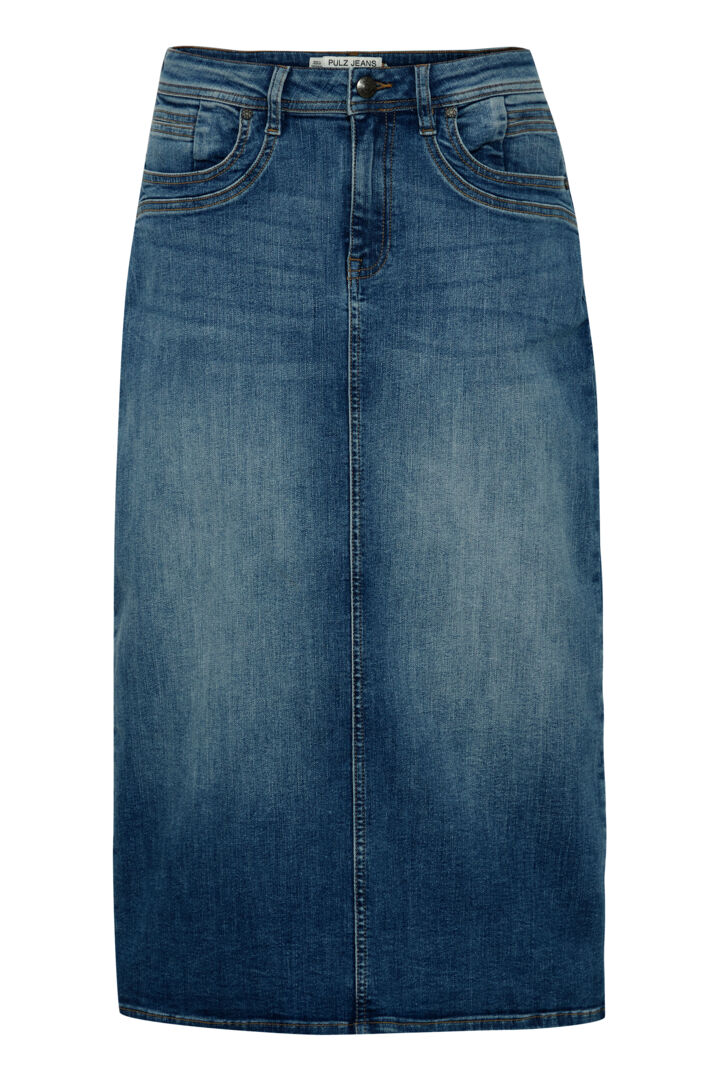 Pulz Katja denim skirt dark blue