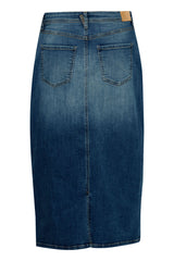 Pulz Katja denim skirt dark blue