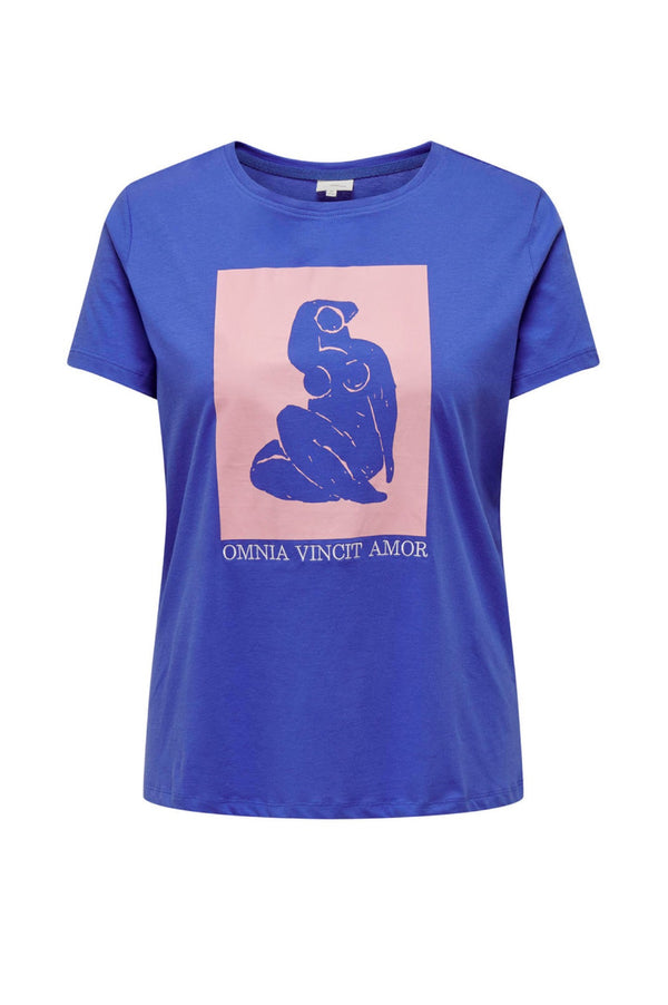 Only Carmakoma Myka life t-shirt blue