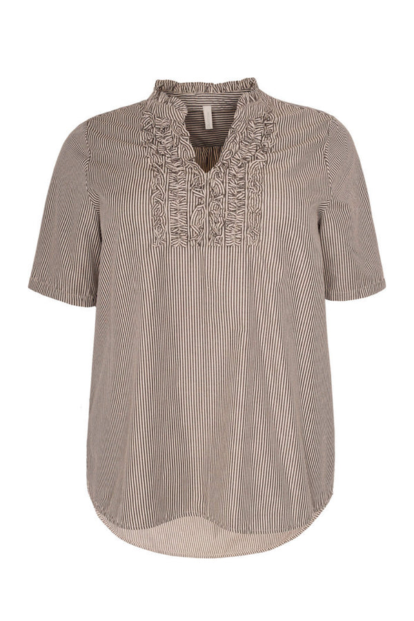Cassiopeia Damimmi blouse sand brown stripe