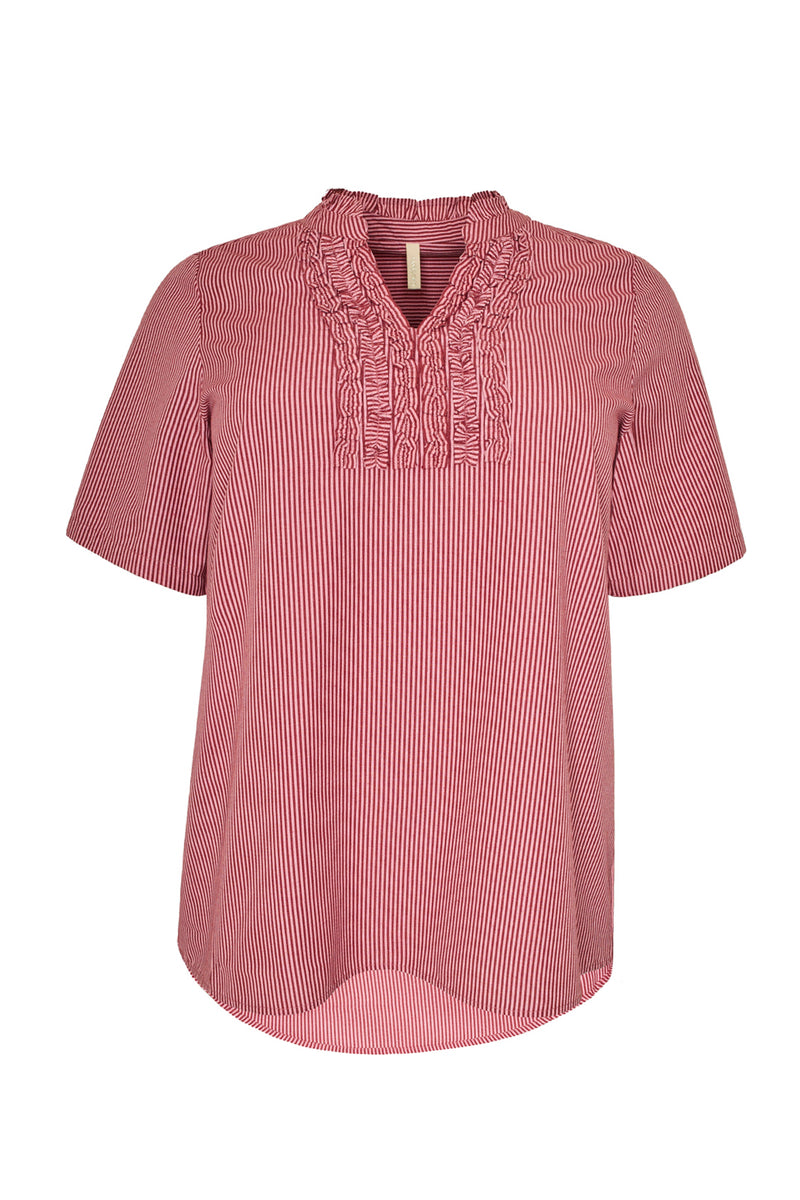 Casiopeia Damimmi blouse rose bordeaux stripe
