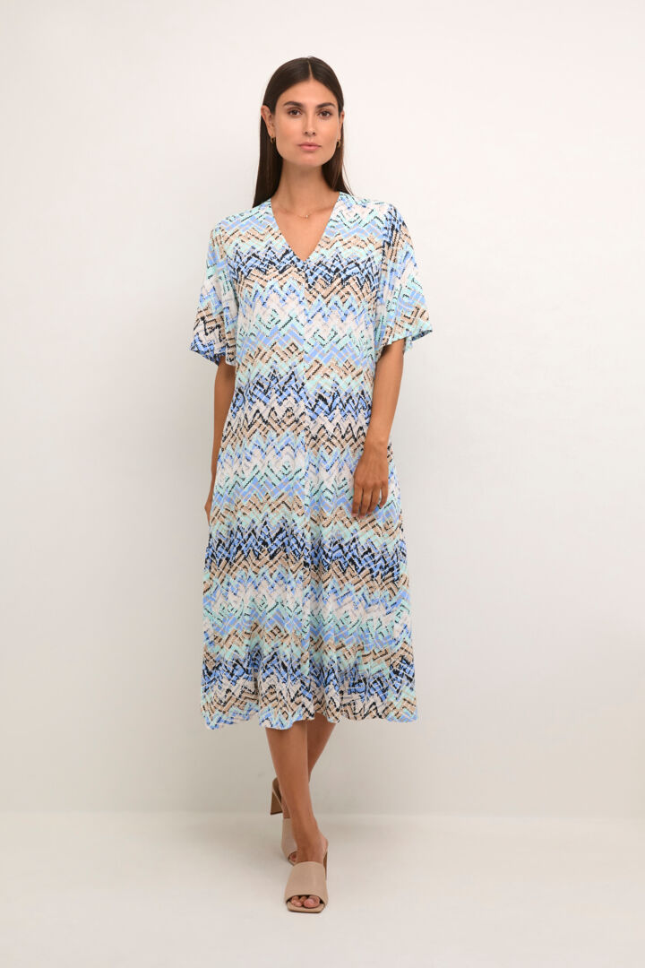 Culture Kendall long dress blue graphic