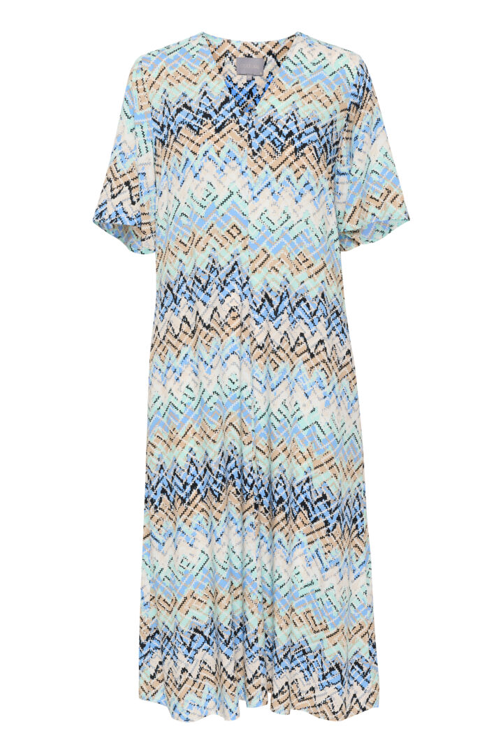 Culture Kendall long dress blue graphic