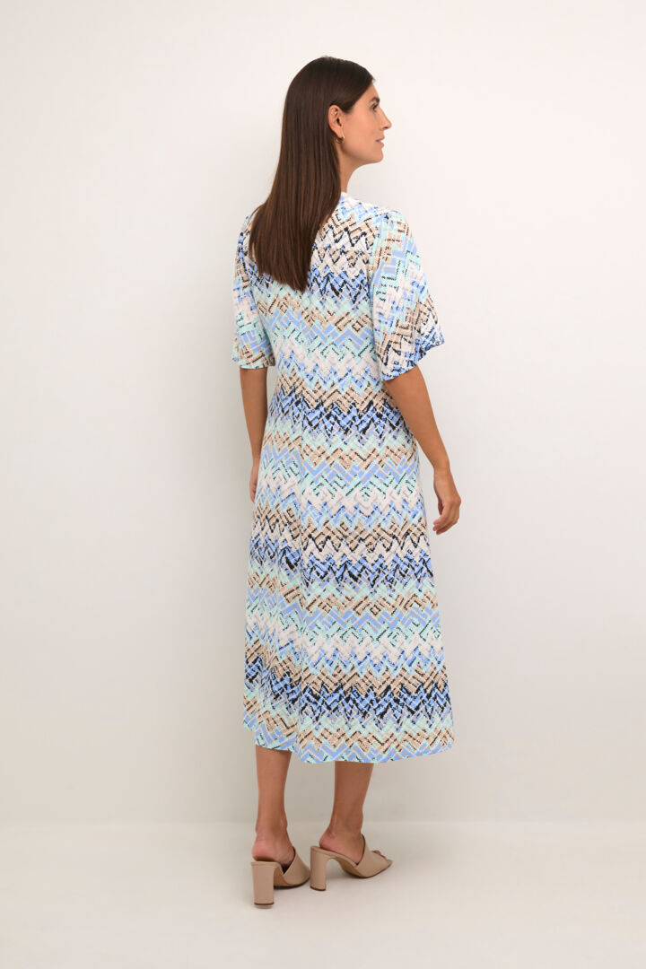 Culture Kendall long dress blue graphic
