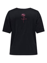 Only Carmakoma Rose life t-shirt black