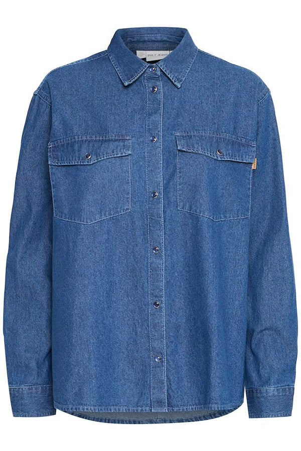 Pulz Austen denim shirt medium blue