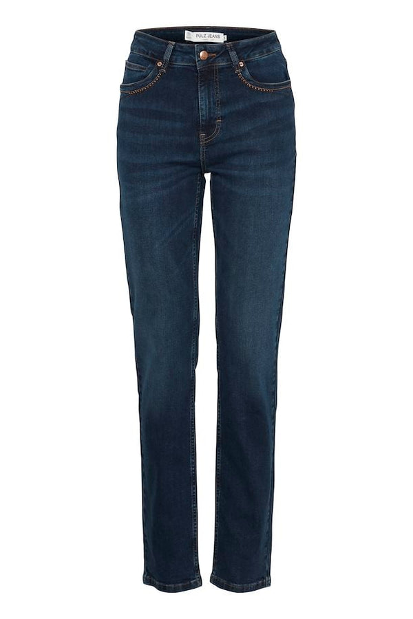 Pulz Emma high waist jeans medium blue denim