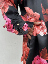 Gaspar Jacqueline Flower Dress Black