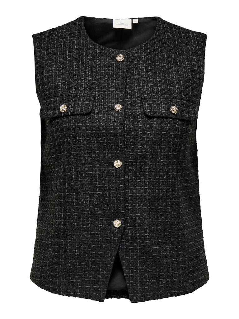 Only Carmakoma Shona life boucle waistcoat black