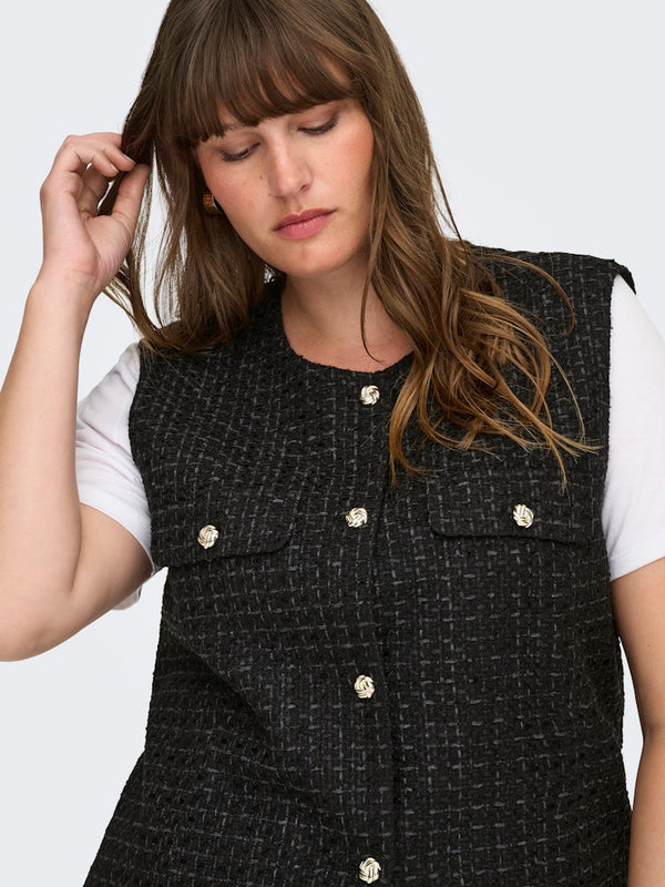 Only Carmakoma Shona life boucle waistcoat black