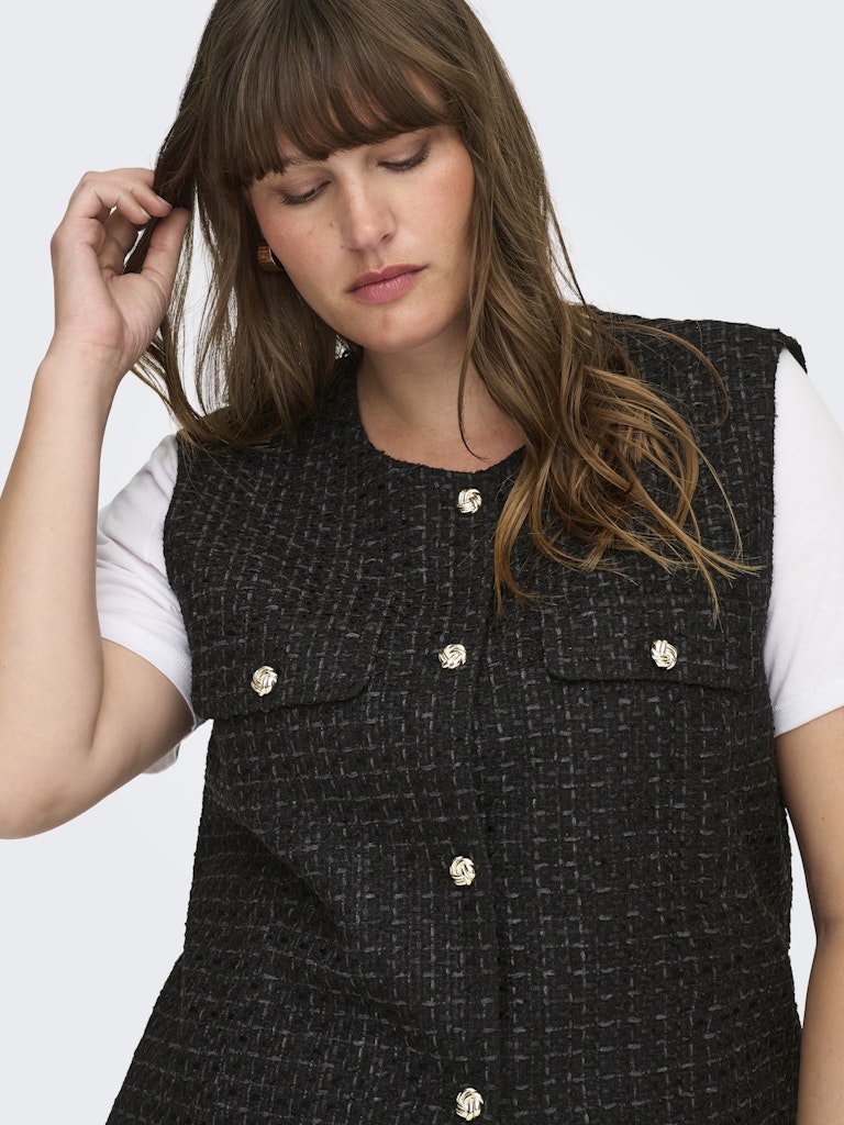 Only Carmakoma Shona life boucle waistcoat black