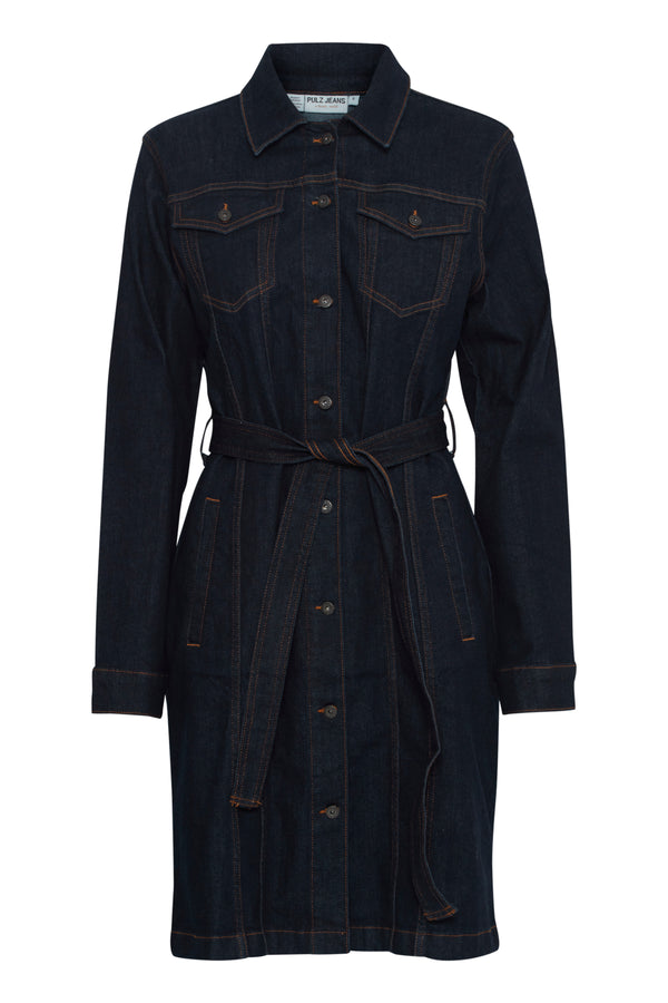 Pulz  Winta dress un-washed blue denim