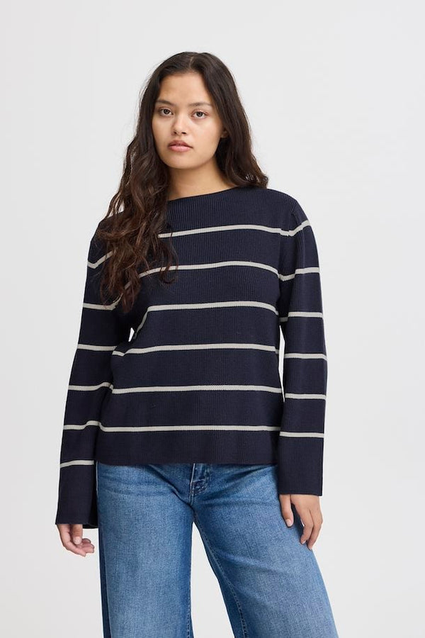 Ichi Boston knit navy blue