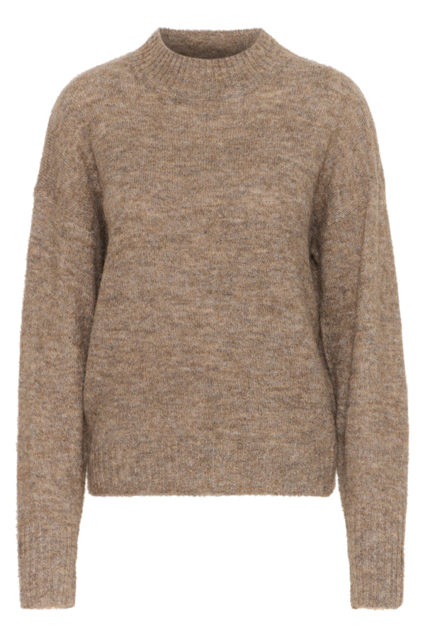 Ichi Kamara knit plain sand/brown melange