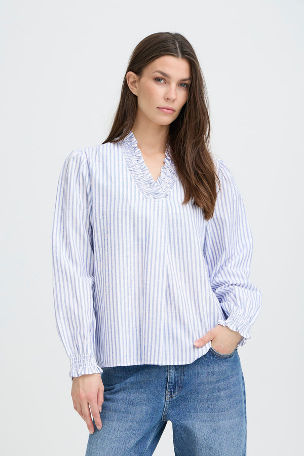 Pulz Audrey blouse cloud dancer stripe