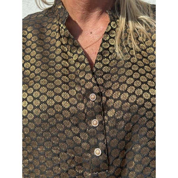 Gaspar Lido brokade blouse black-gold