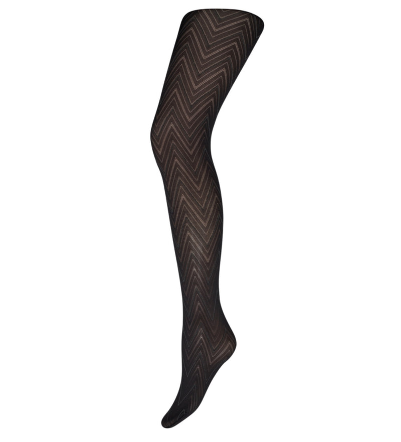 Decoy Zig Zag strømpebukser black 60 den