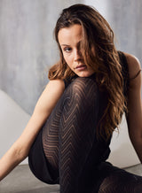 Decoy Zig Zag strømpebukser black 60 den