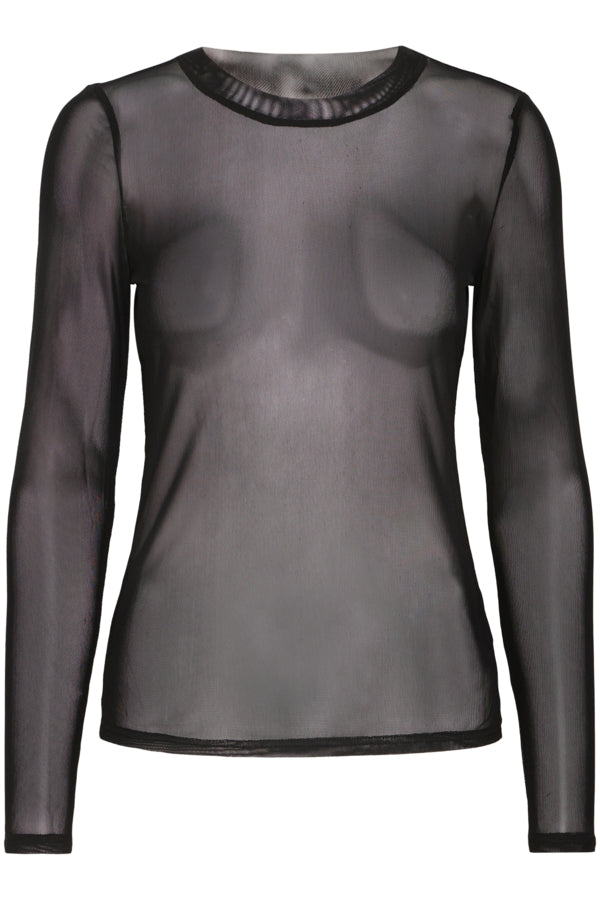 Pulz Leonora mesh shirt black