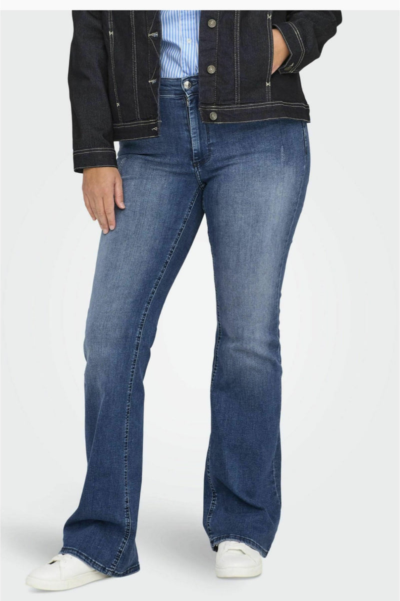 Only Carmakoma  Willy flared bootcut jeans  dark blue denim
