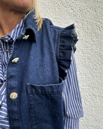 Gaspar Malmø denim waistcoat blue