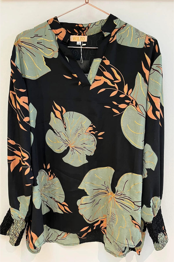 Three M Ella shirt black/green