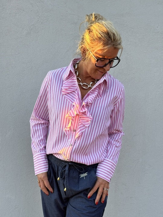 Gaspar Madison Shirt pink stripe