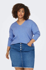 Only Carmakoma Margareta pullover light blue melange