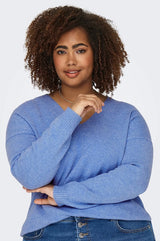 Only Carmakoma Margareta pullover light blue melange