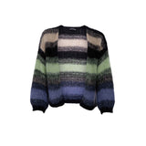 Black Colour Finna striped cardigan black blue