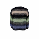 Black Colour Finna striped cardigan black blue